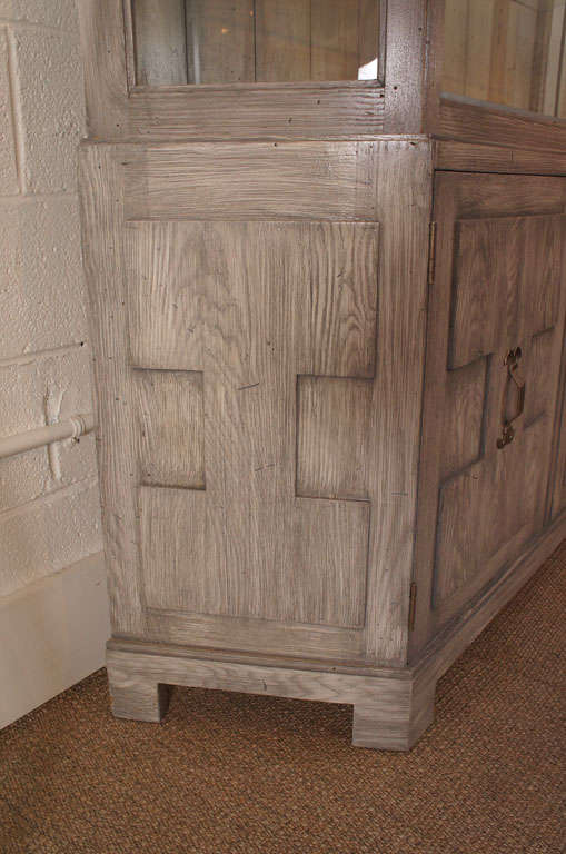 A Faux Painted Glass Top Cabinet For Sale 5