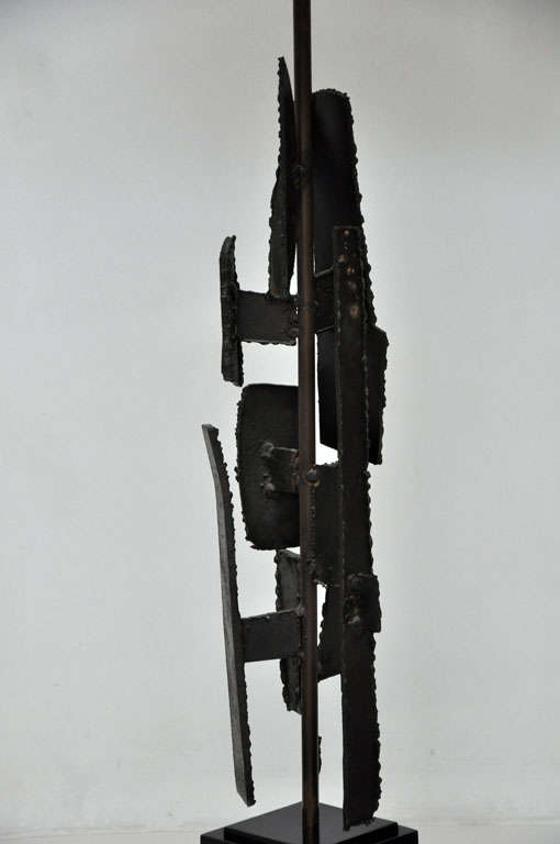 Metal Brutalist Sculpture Lamps by Harry Balmer
