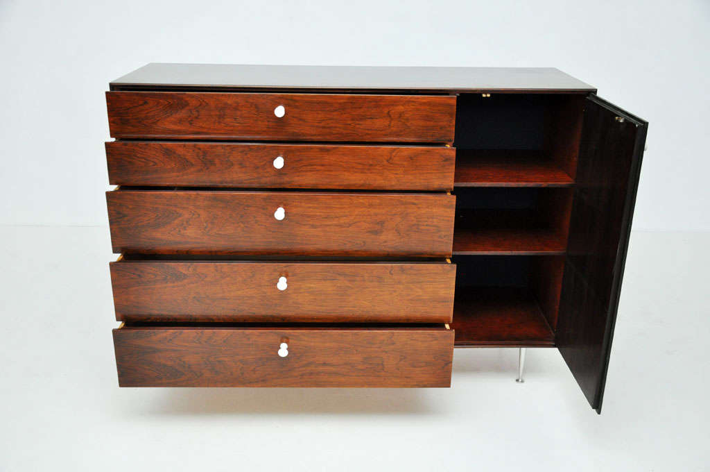 George Nelson - Rosewood Thin Edge Cabinet In Excellent Condition In Chicago, IL