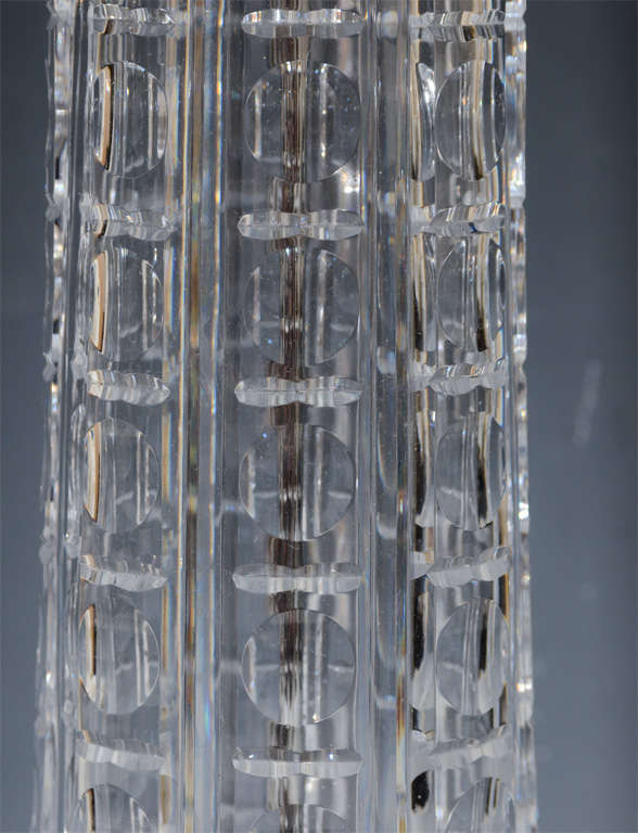 20th Century Pair of 1970s Clear Glass Table Lamps For Sale