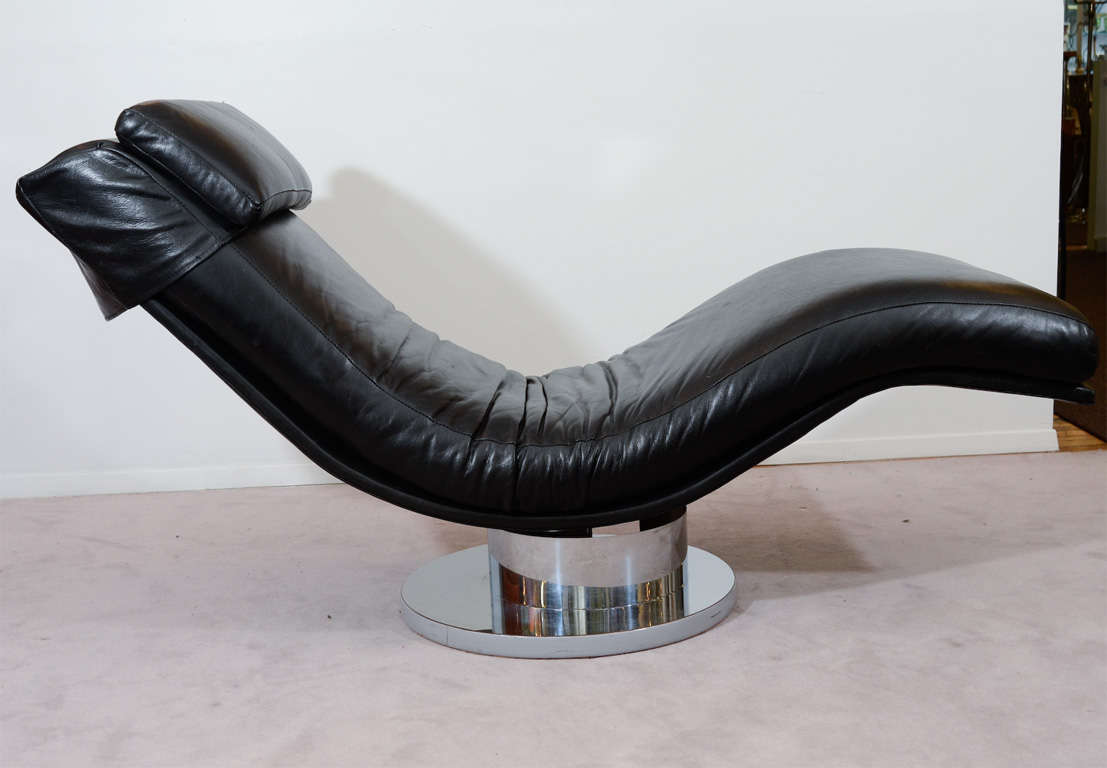 American Mid Century Leather and Chrome 