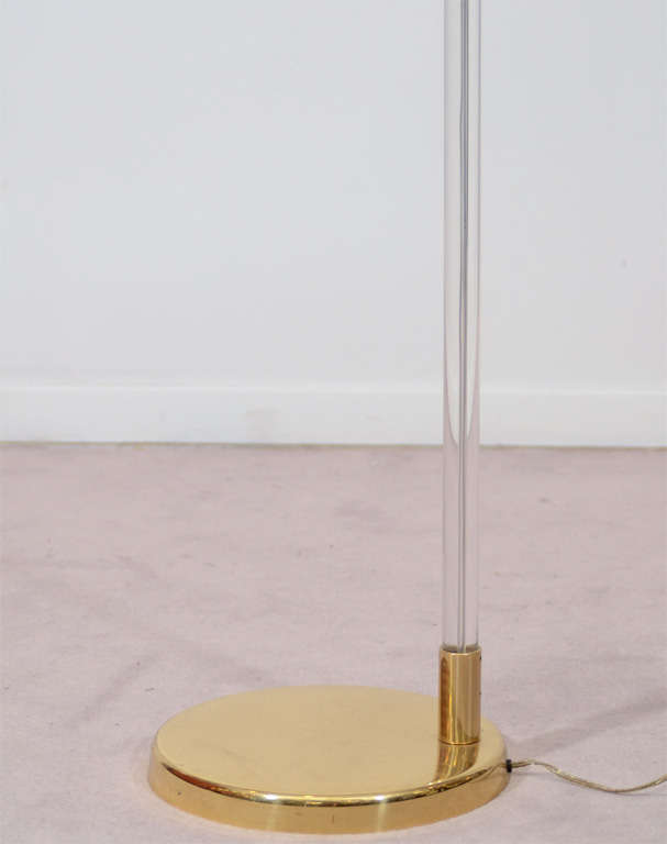 20th Century Mid Century Lucite and Brass Floor Lamp by Dorothy Thorpe