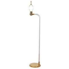 Mid Century Lucite and Brass Floor Lamp by Dorothy Thorpe