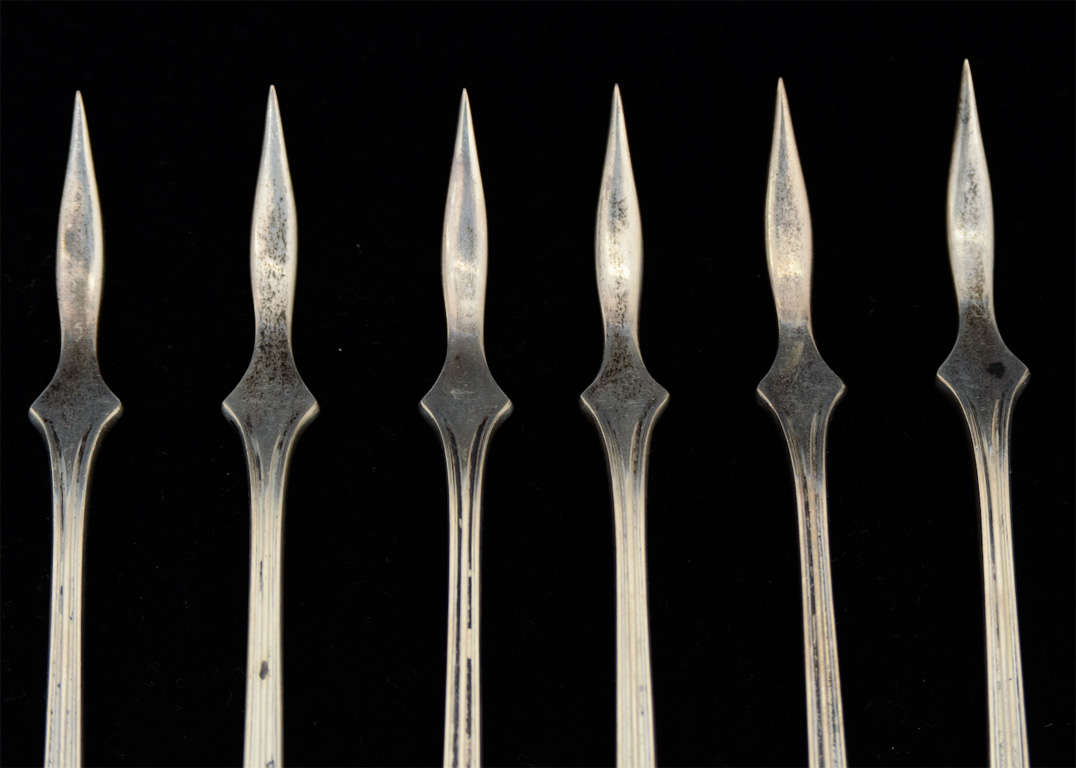 20th Century Set of Six Vintage Sterling Silver Nut Picks by Tiffany & Co.
