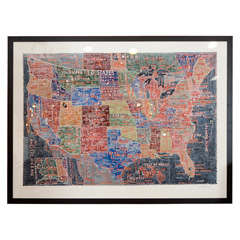 Paula Scher "The United States" Screenprint  from her Map Series