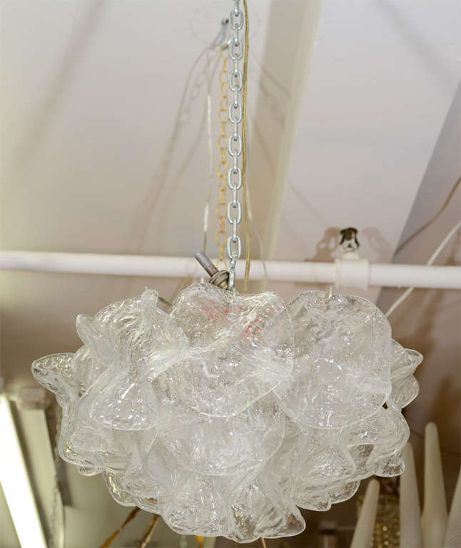 Mid Century Clear Murano Glass Chandelier by Venini