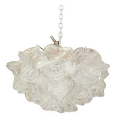 Mid Century Clear Murano Glass Chandelier by Venini