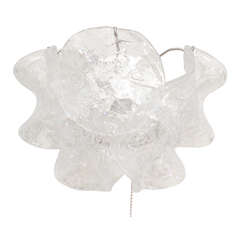 Single Mid Century Clear Murano Glass Sconce by Venini