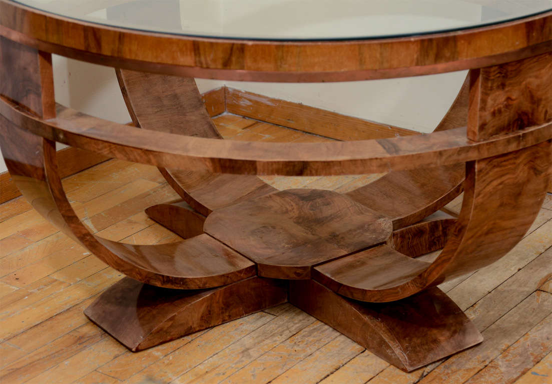 art deco round coffee table