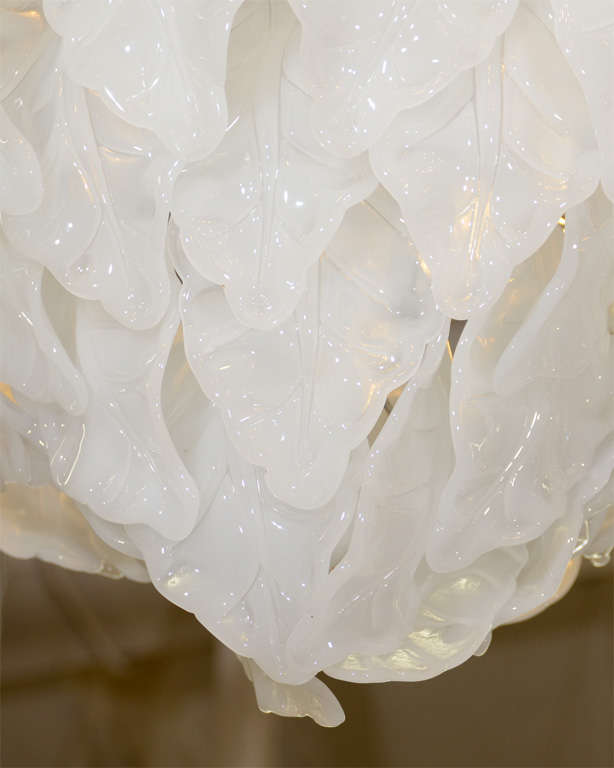 20th Century Camer Chandelier with Frosted Glass 