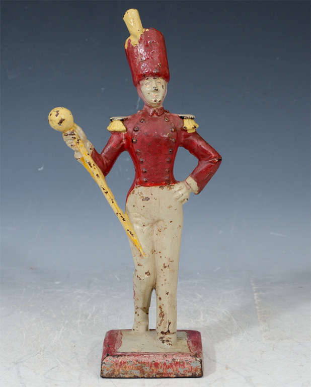 A vintage Drum Major figure door stop in iron. The piece is painted in red and white and is by Littco.

Reduced from $1150.00