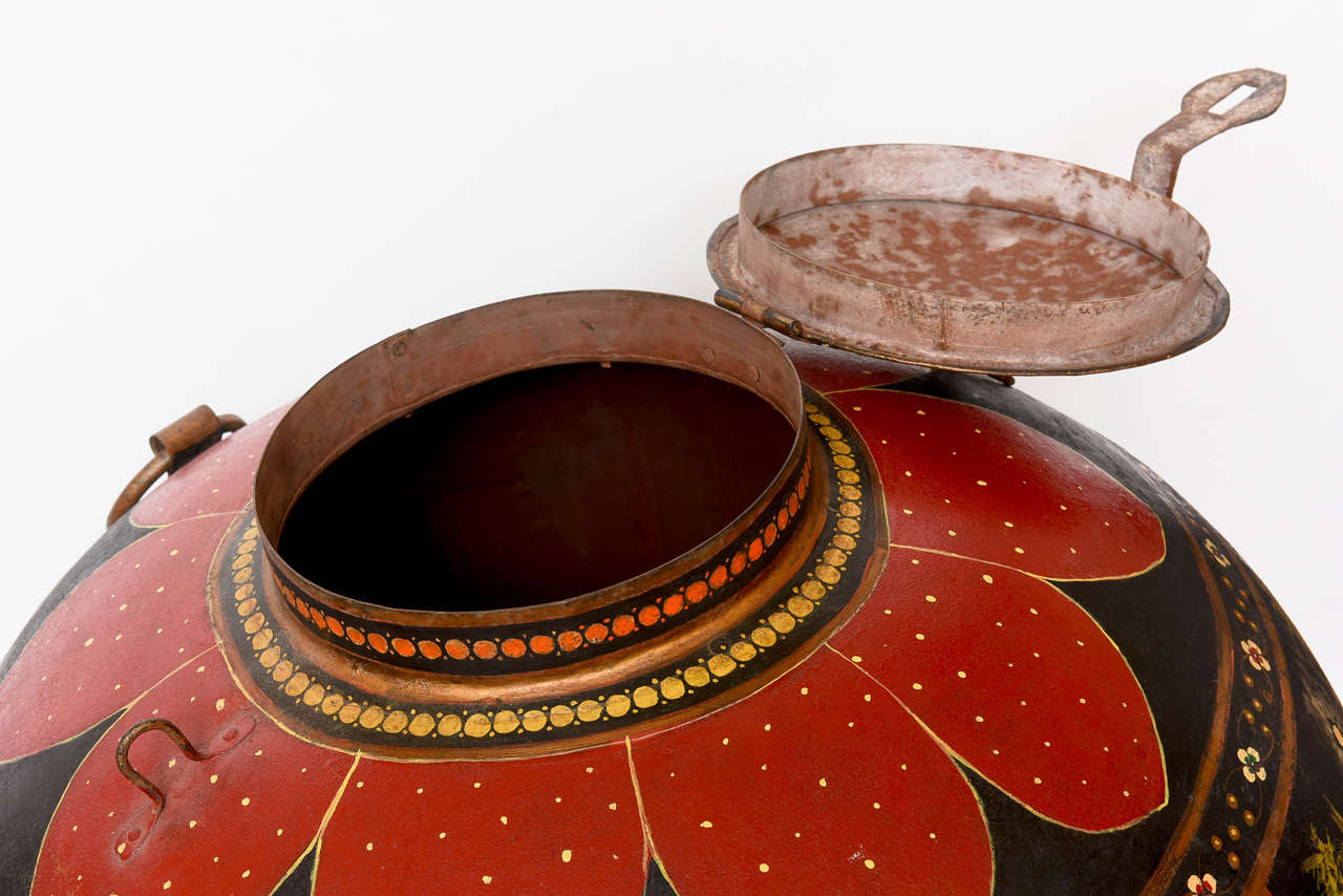 Late 19th Century  Over-Scaled Anglo Indian Tole Rice Barrel For Sale