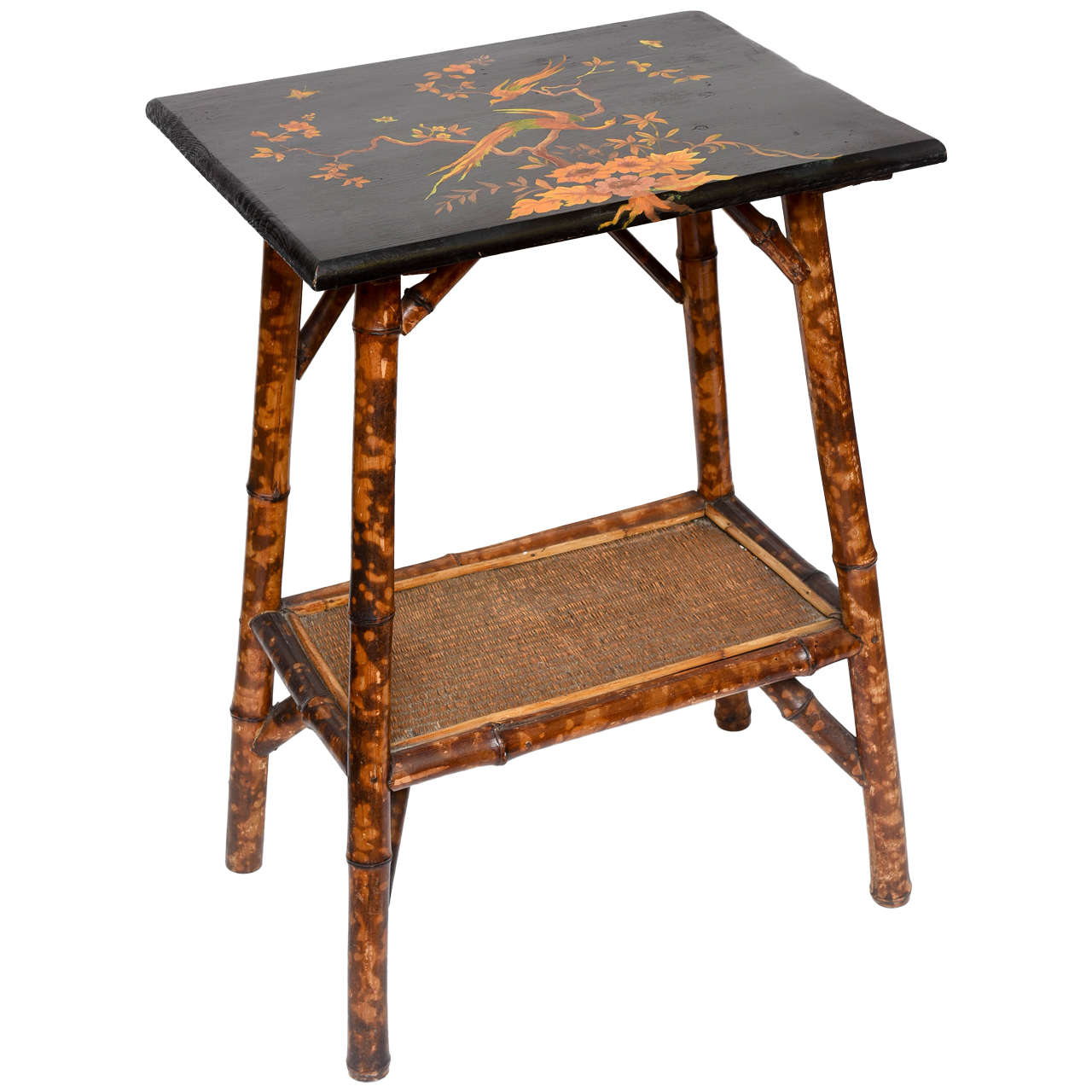 19th Century English Burnt Bamboo Table