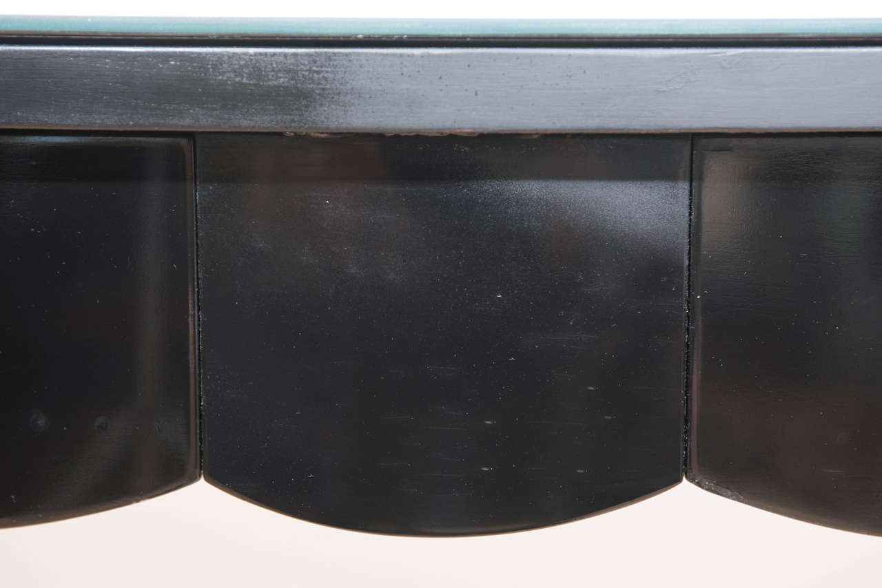 Hollywood Regency Style Black Lacquered Desk 2