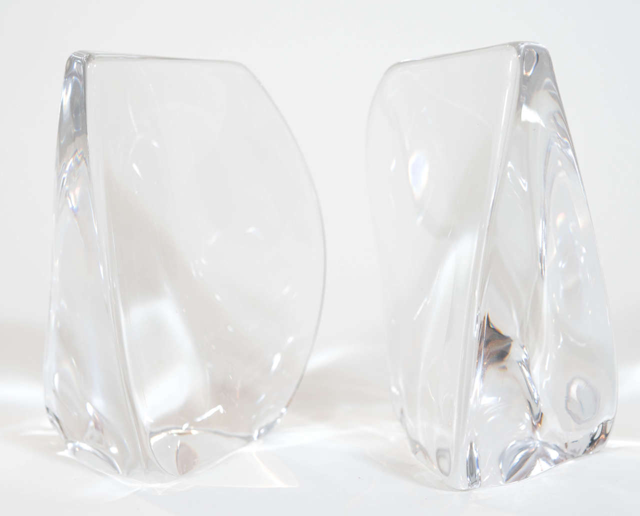 Mid-Century Modern Pair of Glass Daum Bookends