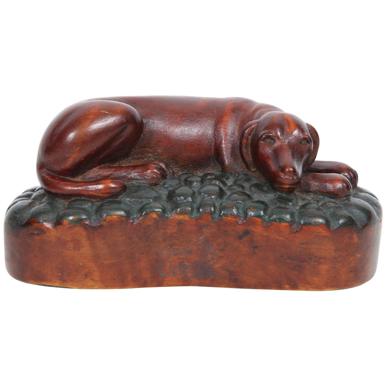 Carved Recumbent Dog