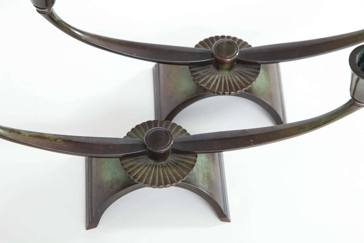 Danish Pair of Just Andersen Candleholders