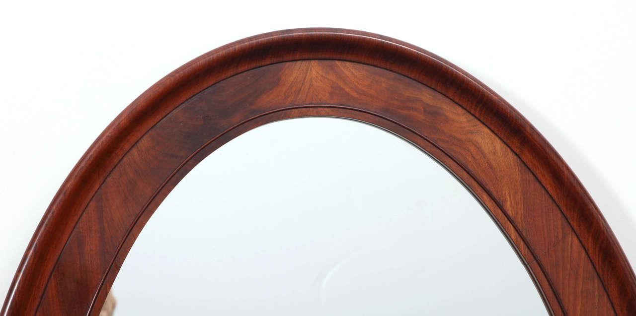 Neoclassical Danish Oval Mahogany Mirror