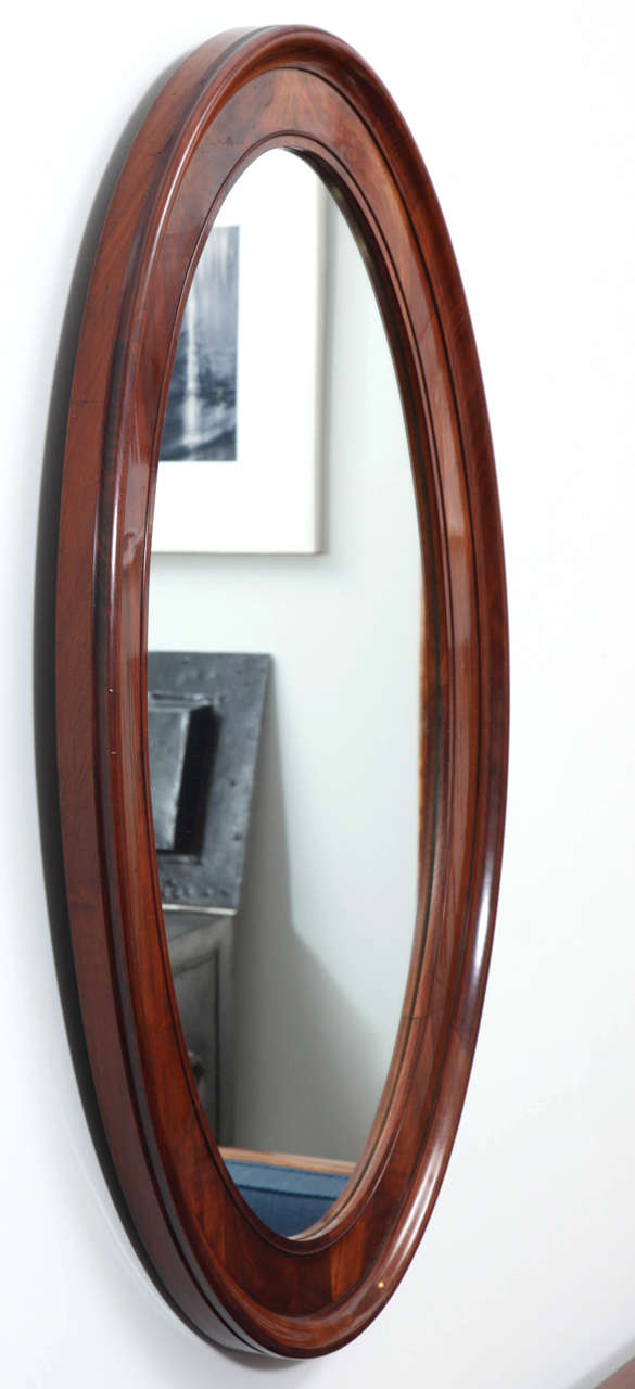 Danish Oval Mahogany Mirror 1