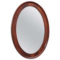 Danish Oval Mahogany Mirror