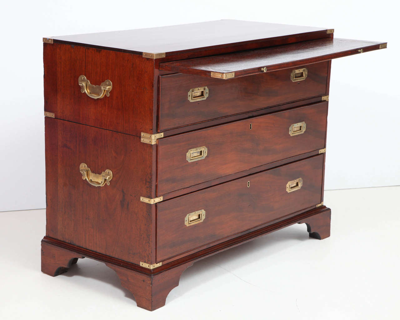 Mahogany English Campaign Chest of Drawers