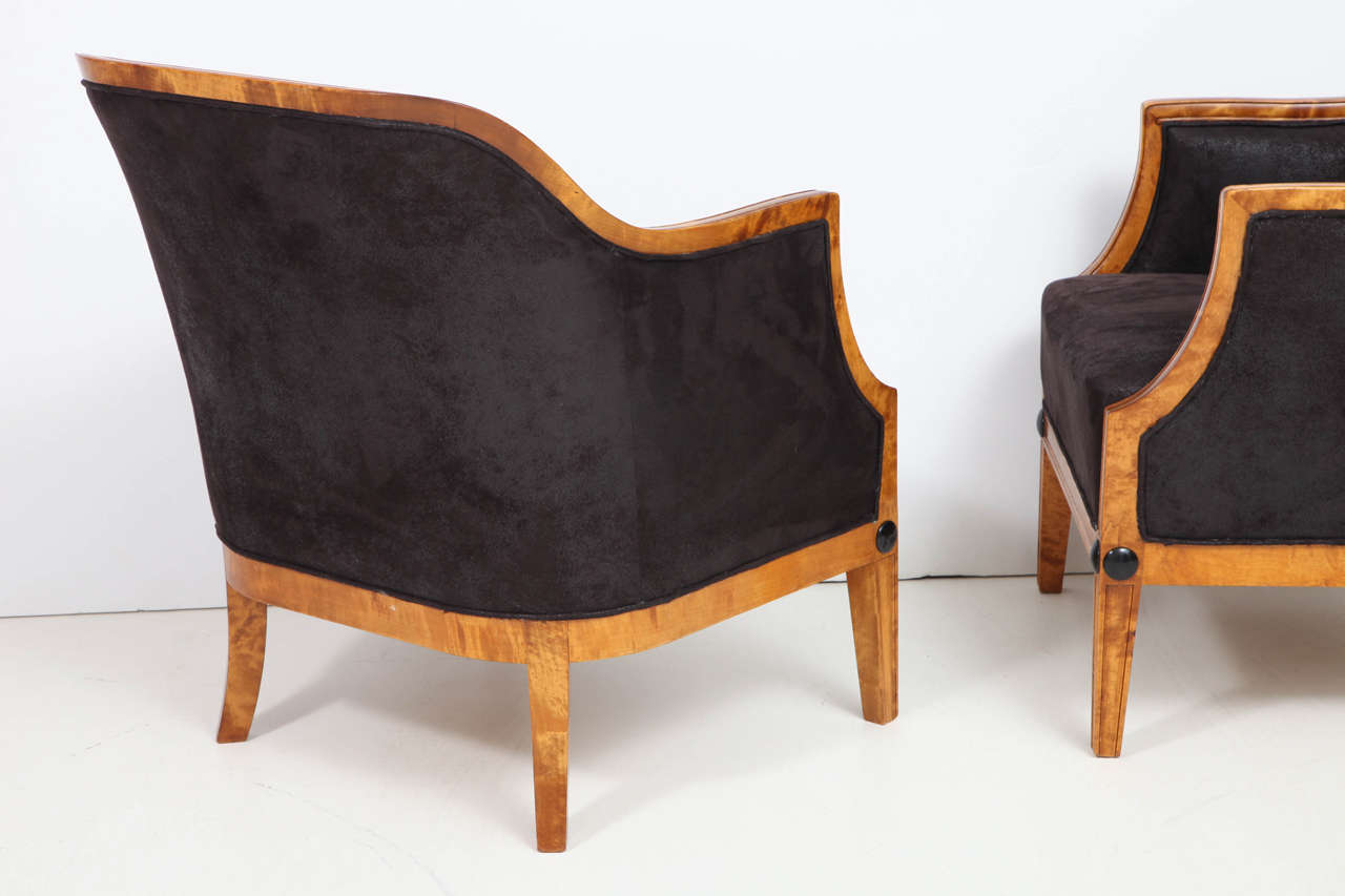 Pair of Swedish Curved Back Armchairs 5