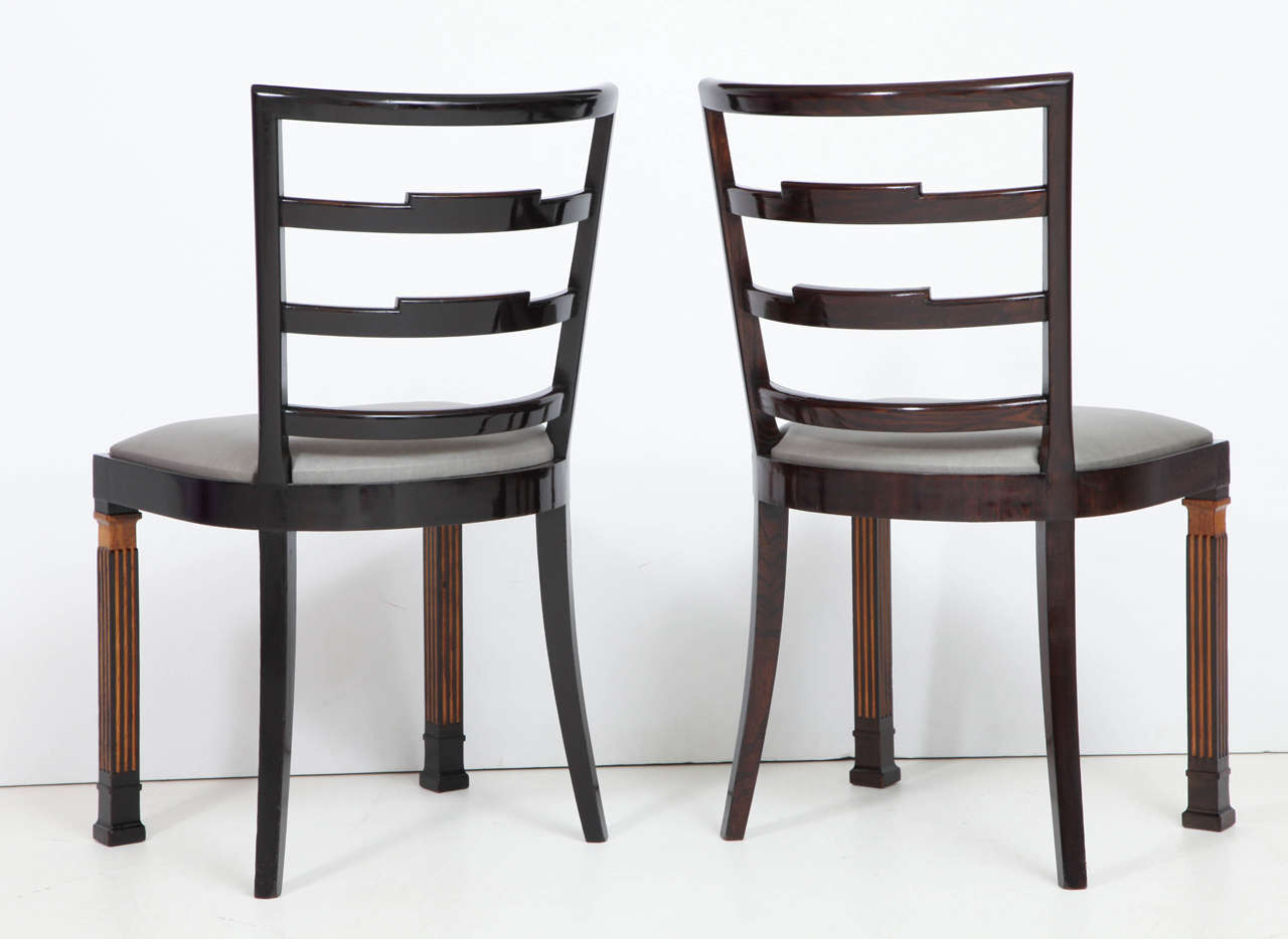 Ebonized Set of Ten Erik Chambert Chairs