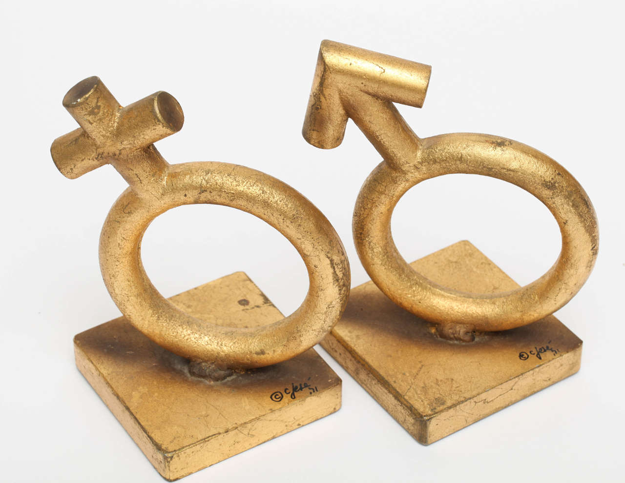 Late 20th Century Pair of Male and Female Book Ends