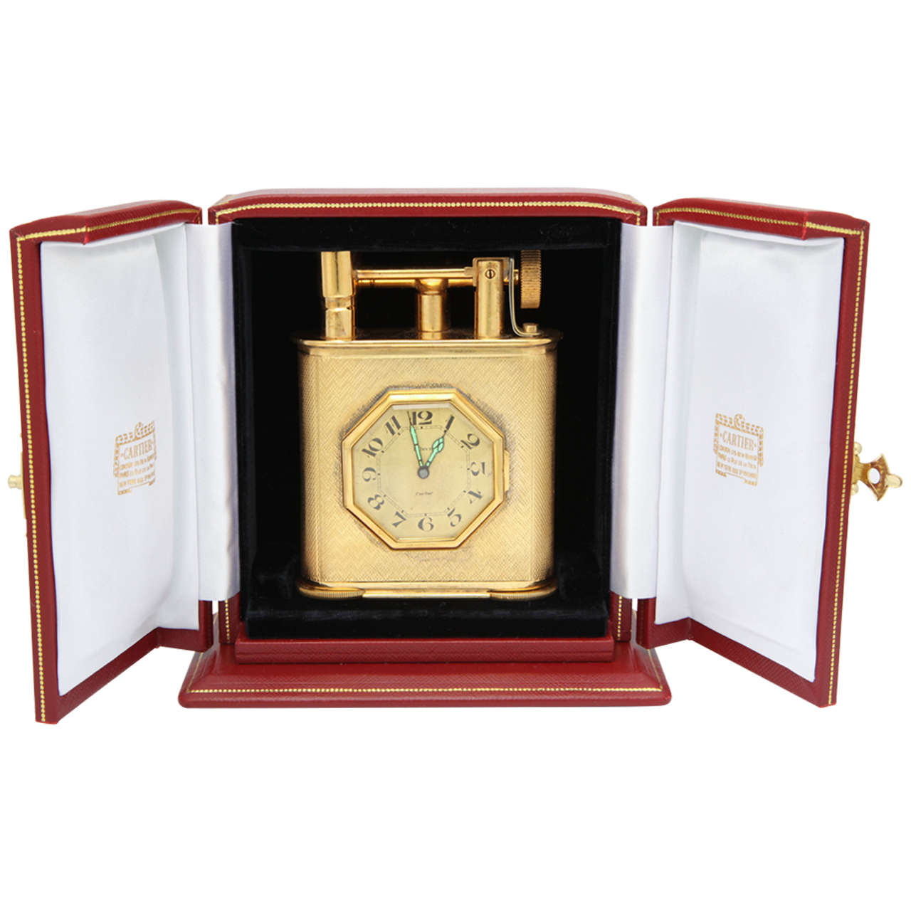 Cartier Desk Clock and Lighter For Sale at 1stDibs lighter with clock