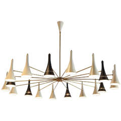 Large Eighteen-Pendant Italian Chandelier