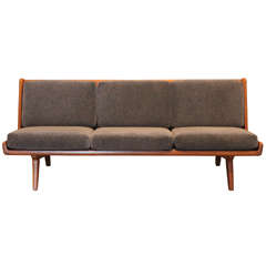 Karl Gustaf Hjort Leather Strapped Sofa, Finland, 1951