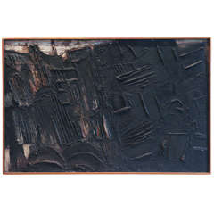 Large Danish Mixed-Media Abstract, Dated 1959