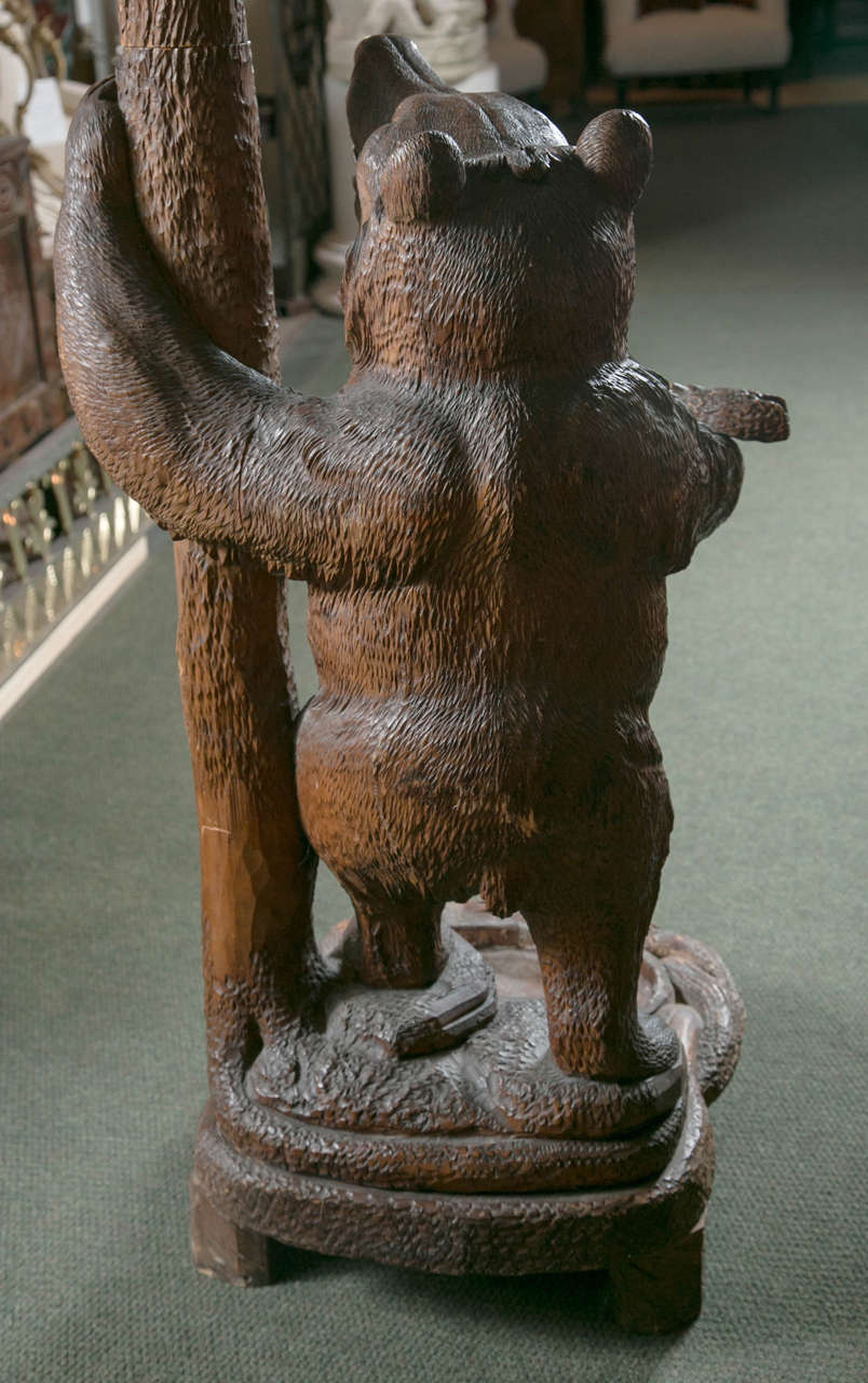 19th Century Black Forest Carved Bear Coat Rack or Umbrella Stand