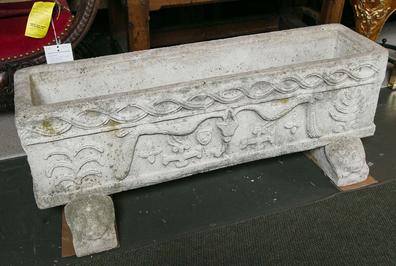 Pair of Carved Stone Aggregate, Continental Troughs/Planters 2