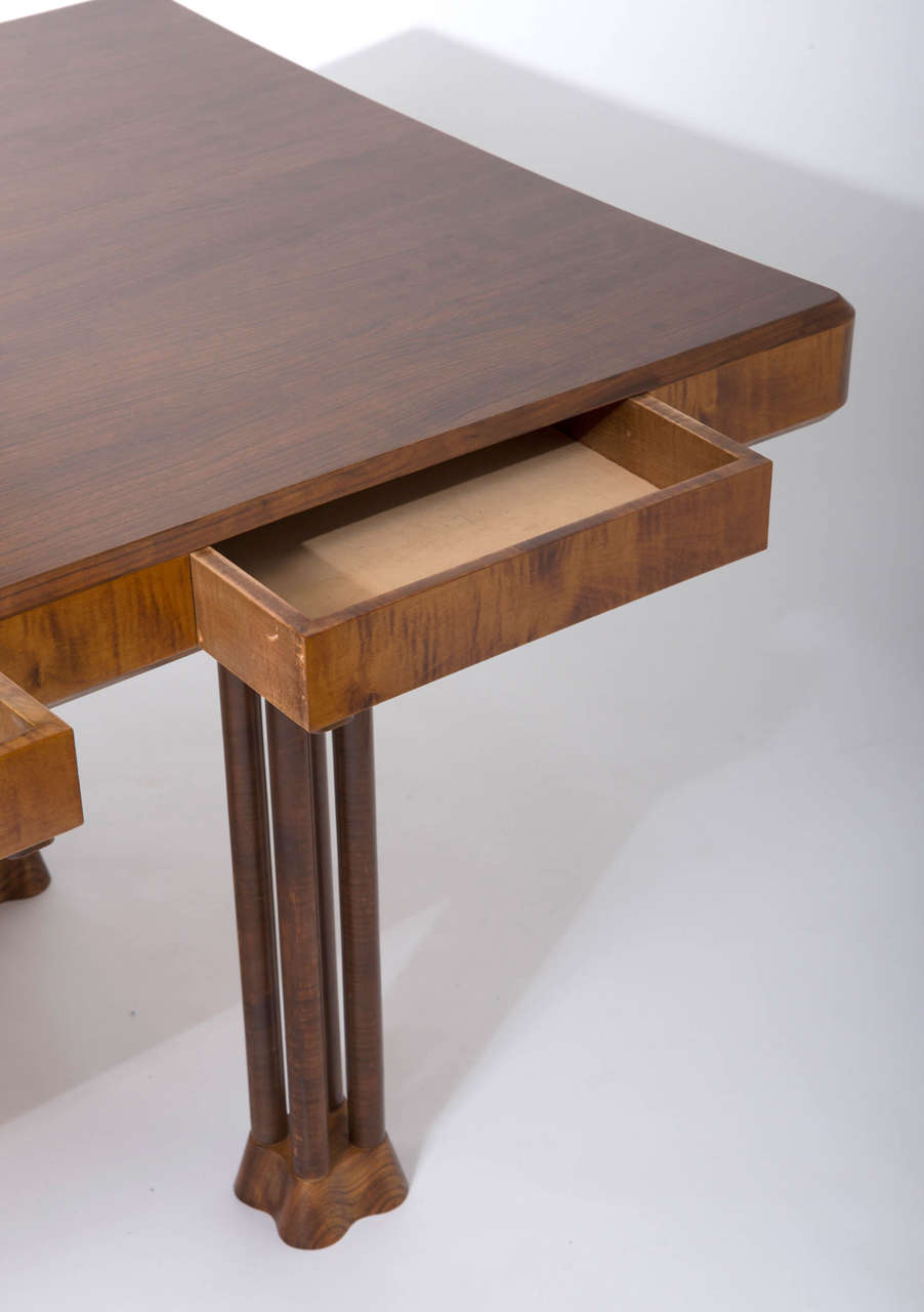 British East African Paldao wood  “Cluster” Rectangular Desk by John Makepeace