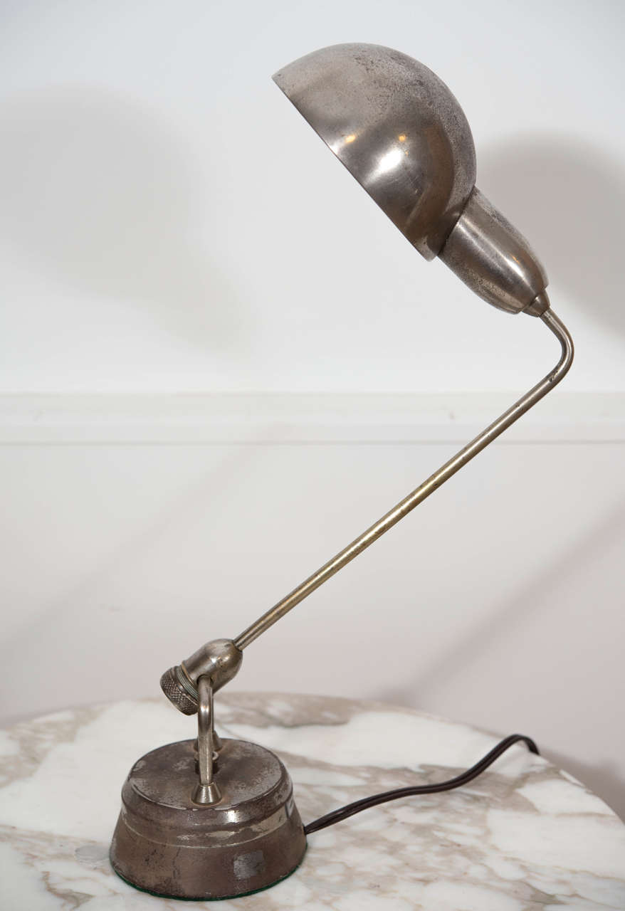 Charlotte Perriand chrome table lamp for Jumo
