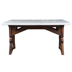 Marble-Top Arts & Crafts Table