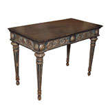 Painted Italian Console with Silver Leaf Appliques