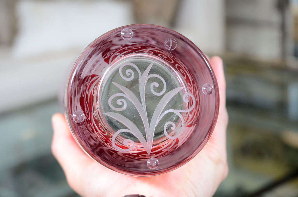 Barocco Vaso, Cristallo, Stile barocco, Prodotto in Repubblica Ceca, Vaso alto in cristallo rosso in vendita