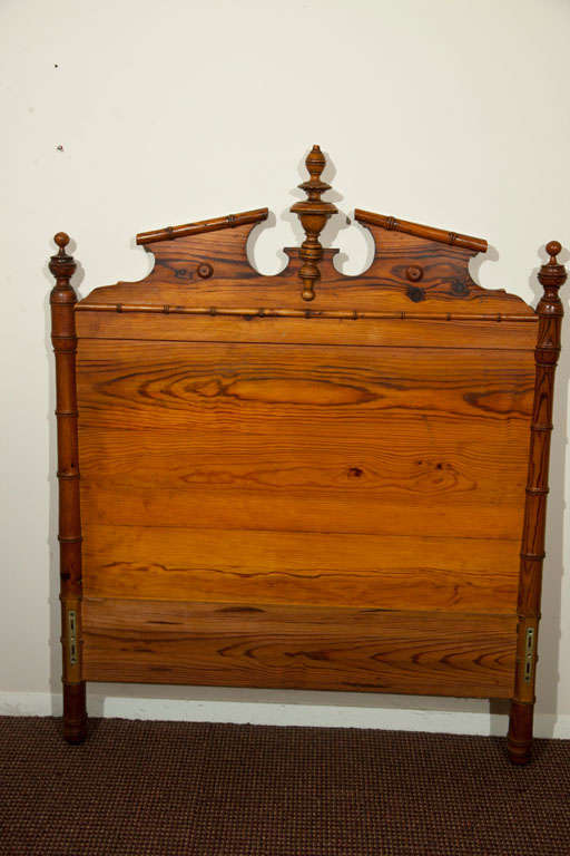 20th Century Pine  Bed with Headboard and Footboard For Sale