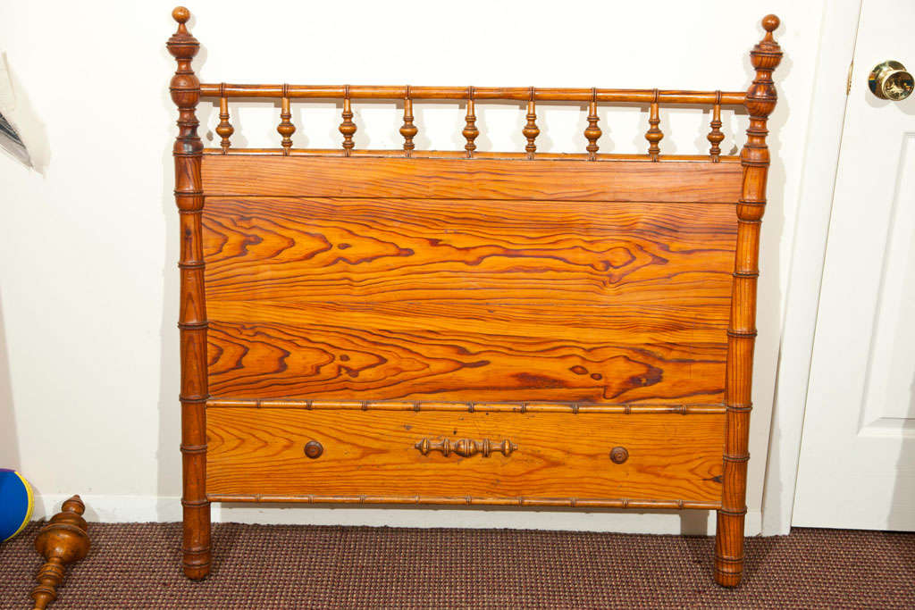 Pine  Bed with Headboard and Footboard For Sale 1