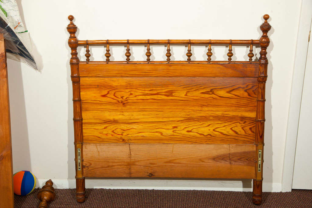 Pine  Bed with Headboard and Footboard For Sale 4