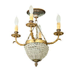 Crystal  and Brass Chandelier