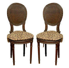 Antique Pair of Louis XVI Side Chair  Reproductions