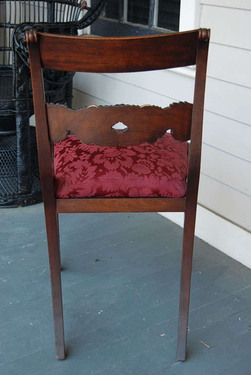 Fabric Set of  Four American Neoclassical Mahogany Sidechairs