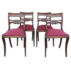 Set of  Four American Neoclassical Mahogany Sidechairs