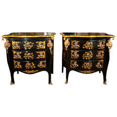 Pair of Important Chinoiserie Chests of Drawers