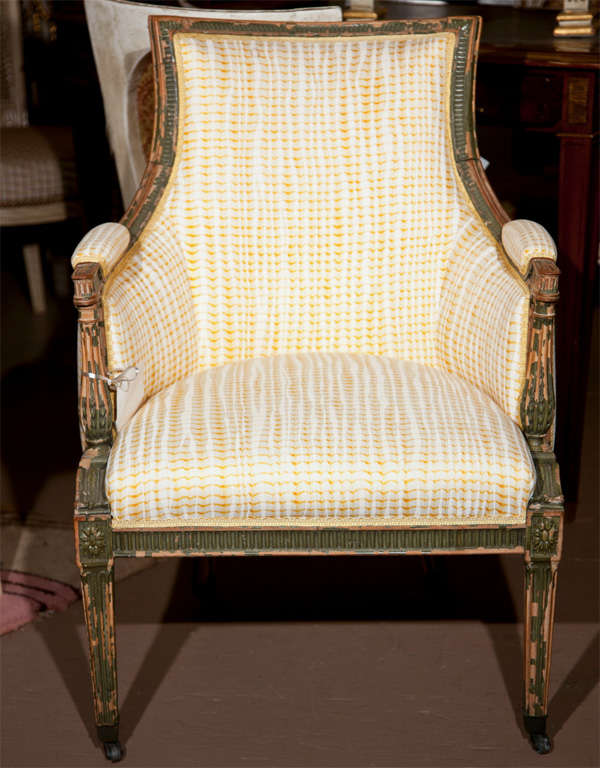 Green Painted Bergere Chair