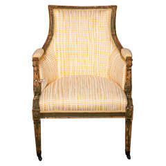 Green Painted Bergere Chair