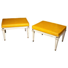 Pair of French Louis XVI Style Ottomans by Jansen